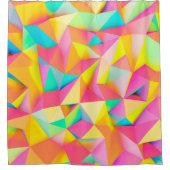 3D-Illustration - Farbige Low-Poly-Textur3d,abst Duschvorhang (Vorderseite)