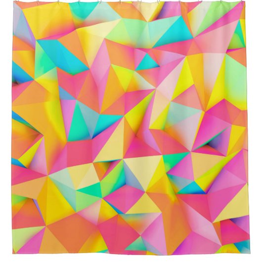 3D-Illustration - Farbige Low-Poly-Textur3d,abst Duschvorhang (Vorderseite)