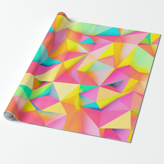 3D-Illustration - Farbige Low-Poly-Textur3d,abst Geschenkpapier (Ungerollt)