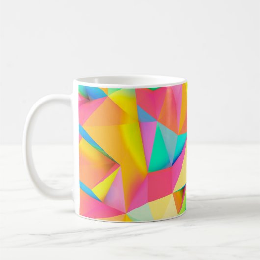 3D-Illustration - Farbige Low-Poly-Textur3d,abst Kaffeetasse (Links)