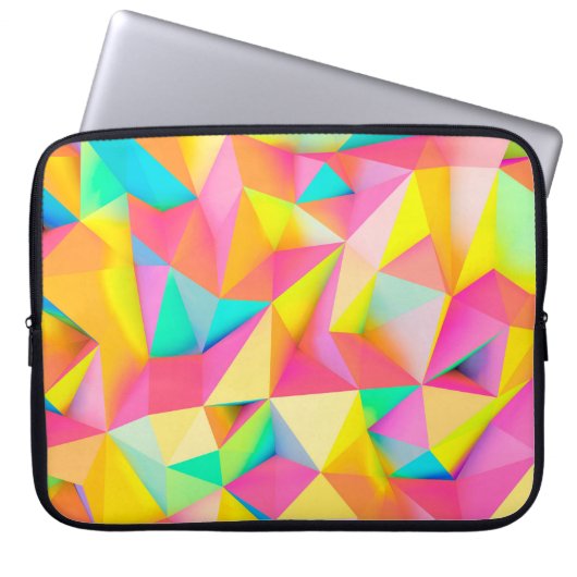 3D-Illustration - Farbige Low-Poly-Textur3d,abst Laptopschutzhülle (Vorderseite)
