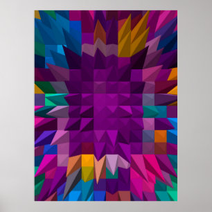 3D-Illustration oder 3D-Darstellung Mosaikfarben Poster