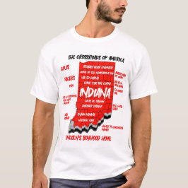 3D Indiana-Kartendesign T-Shirt