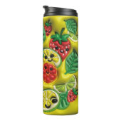 3D Inflated Tumbler - Happy Fruits on Yellow Thermosbecher (Nach rechts gedreht)