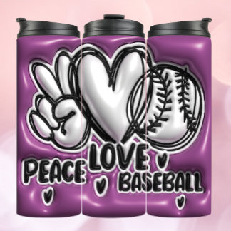 3D Inflating Tumbler - Peace Liebe Baseball Thermosbecher