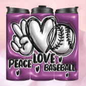 3D Inflating Tumbler - Peace Liebe Baseball Thermosbecher