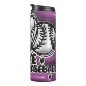 3D Inflating Tumbler - Peace Liebe Baseball Thermosbecher (Nach rechts gedreht)