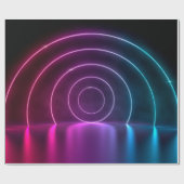 3d ing of ultraviolet circle portal glowing lines  geschenkpapier (Flach)