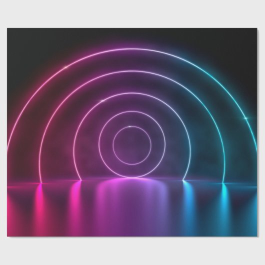 3d ing of ultraviolet circle portal glowing lines  geschenkpapier (Flach)