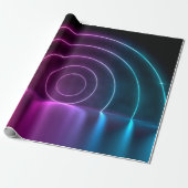 3d ing of ultraviolet circle portal glowing lines  geschenkpapier (Ungerollt)