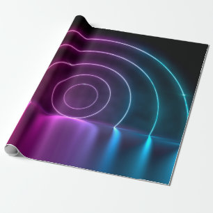 3d ing of ultraviolet circle portal glowing lines  geschenkpapier