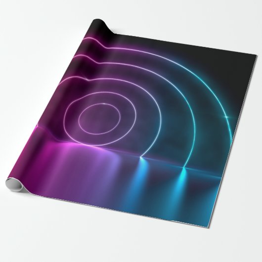3d ing of ultraviolet circle portal glowing lines  geschenkpapier (Ungerollt)
