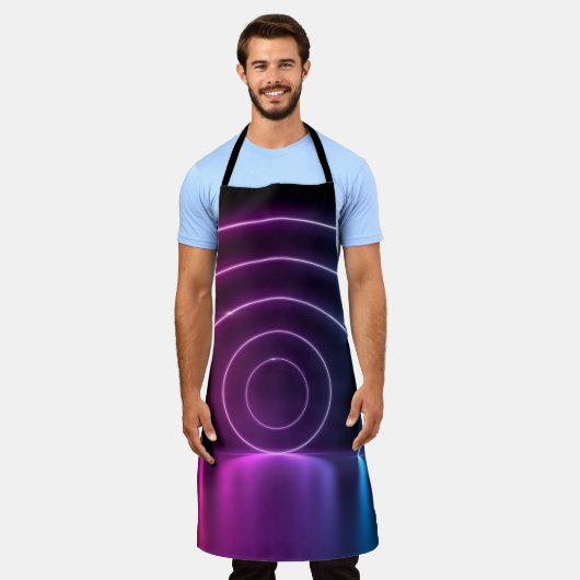 3d ing of ultraviolet circle portal glowing lines schürze (Getragen)