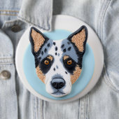 3D inspirierter Blue Heeler Hund Button (Beispiel)