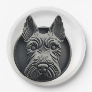 3D inspirierter schottischer Terrier Hund Pappteller