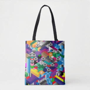 3D Isometrische Kuben, Geometrisch Nahtlos. Tasche