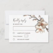 3D Ivory Magnolia Simple Wedding RSVP Karte (Vorderseite)