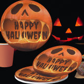 3d-Jack o'lantern kürbis Halloween Papierplatte Pappteller