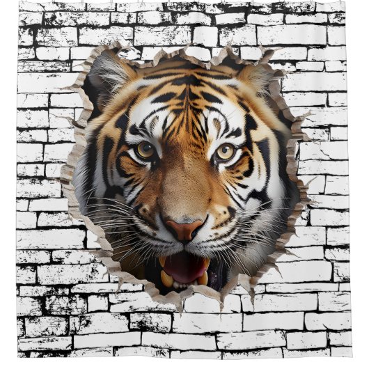 3D Jaguar Wall Break - The Restaurant Duschvorhang (Vorderseite)