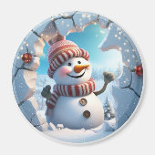 3D Jolly Snowman Magnet (Vorne)