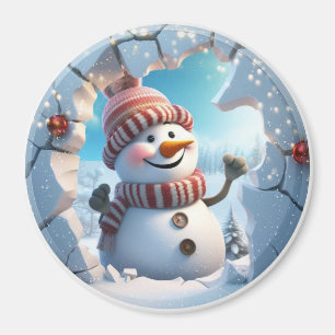 3D Jolly Snowman Magnet