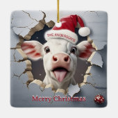 3D Kalb Weihnachten Keramikornament (Rückseite)