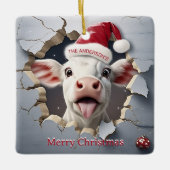 3D Kalb Weihnachten Keramikornament (Vorderseite)