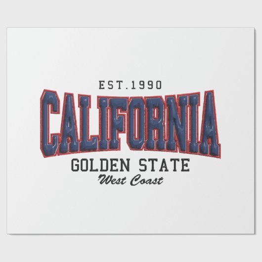 3D Kalifornien Geschenkpapier (Flach)