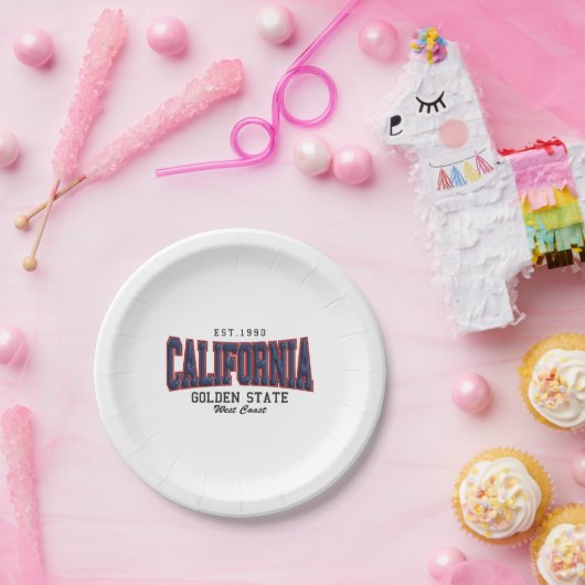 3D Kalifornien Pappteller (Party)