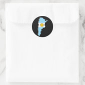 3D-Karte Argentiniens Runder Aufkleber (Tasche)