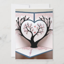 3D-Karte eines blühenden Baumes Einladung
