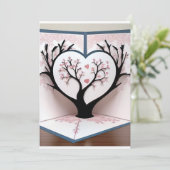 3D-Karte eines blühenden Baumes Einladung (Stehend Vorderseite)