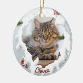 3D Katzen-Weihnachtsgeschenk mit personalisiertem Keramik Ornament (Links)