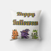 3D Kawaii Pumpkin Cat Halloween Throw Pillow Kissen (Rückseite)