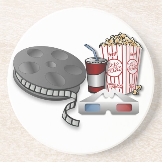 3D-Kino Sandstein Untersetzer (Vorne)