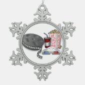 3D-Kino Schneeflocken Zinn-Ornament (Vorderseite)