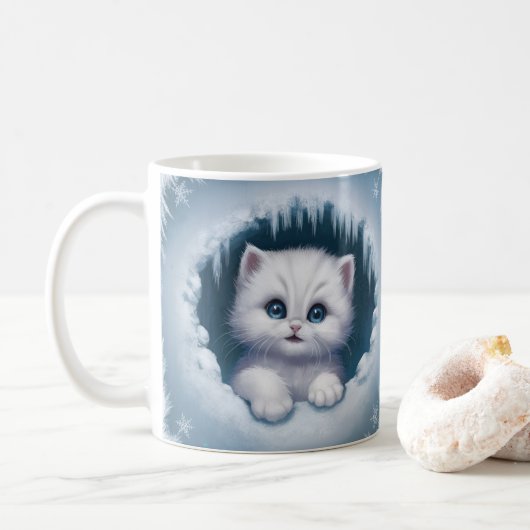 3D Kitten Tasse Wrap - Coffee Cups (Mit Donut)