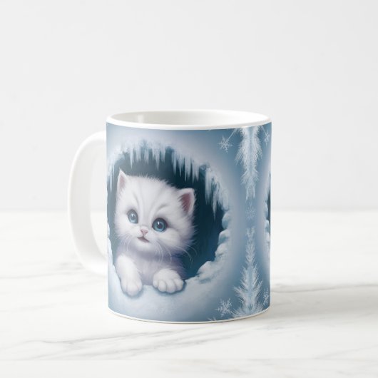 3D Kitten Tasse Wrap - Coffee Cups (Vorderseite Links)