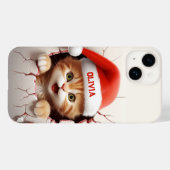3D Kitten Weihnachten Case-Mate iPhone Hülle (Rückseite (Horizontal))