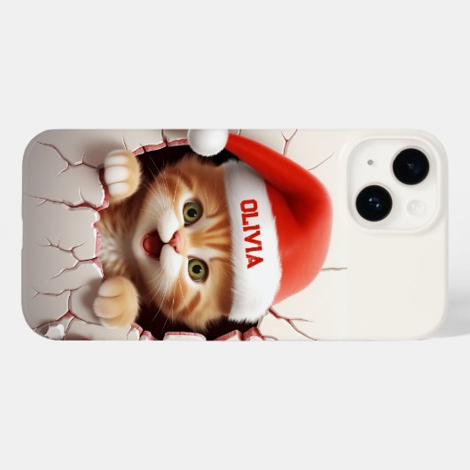 3D Kitten Weihnachten Case-Mate iPhone Hülle (Rückseite (Horizontal))