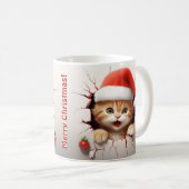 3D Kitten Weihnachten Kaffeetasse (VorderseiteRechts)