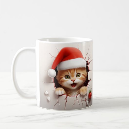3D Kitten Weihnachten Kaffeetasse (Links)