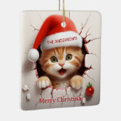 3D Kitten Weihnachten Keramikornament (Rechts)