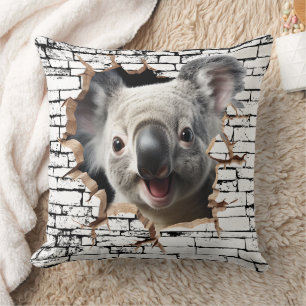 3D Koala-Wandbruch-Kunst – Realistischer Safari Kissen