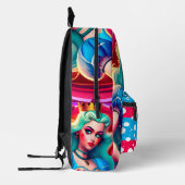 3D Königin des Herzens Personalisierter Name der K Bedruckter Rucksack (Links)