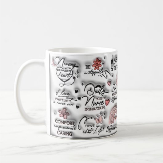 3D-Krankenversorgung Positive Affirmation Aufgeblä Kaffeetasse (Links)