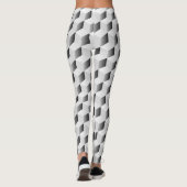 3D-Kuben in Grautönen Leggings (Rückseite)