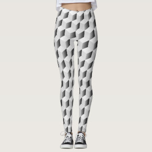 3D-Kuben in Grautönen Leggings