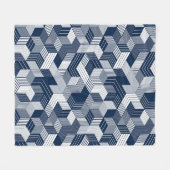 3D-Kuben nahtloser Muster-Hintergrund, gesäumte Di Fleecedecke (Vorderseite (Horizontal))