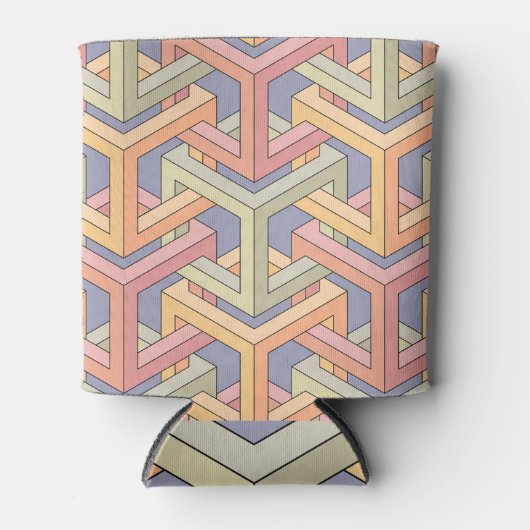 3D-Kuben, optische Illusion Muster. Dosenkühler (Vorderseite)